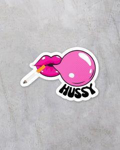 Hussy With Lips Smoking Cig Sticker