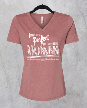 #PerfectHuman Women’s V-Neck T-shirt