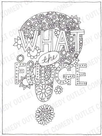 What The Fudge - Cussing Coloring Page (Digital Download)